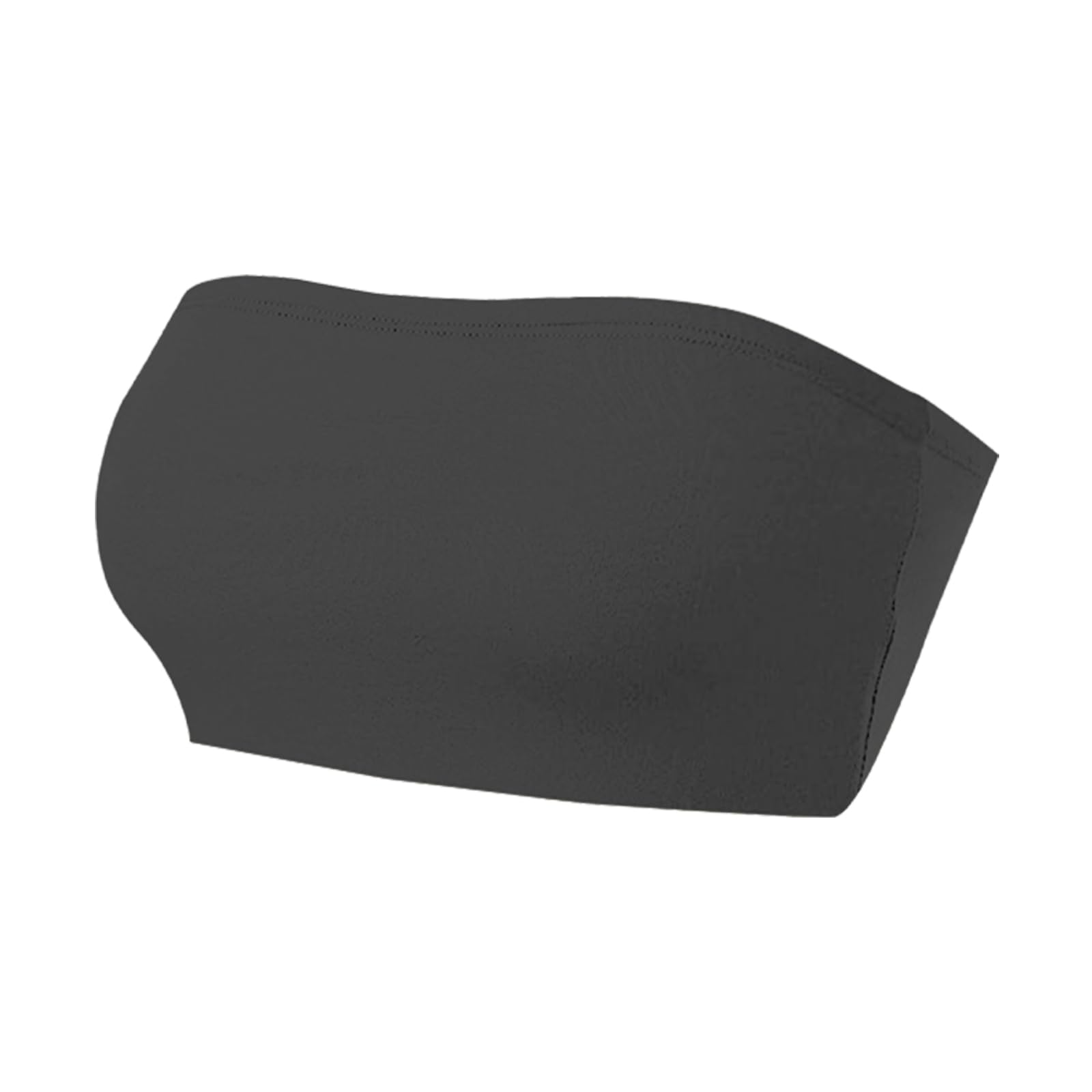 Netsetuk Women's Charcoal Strapless Bandeau Boob Tube Solid Seamless Vest Inner Bra Support Causal Stretchy Sleeveless Crop Tops For Summer Beach Wear