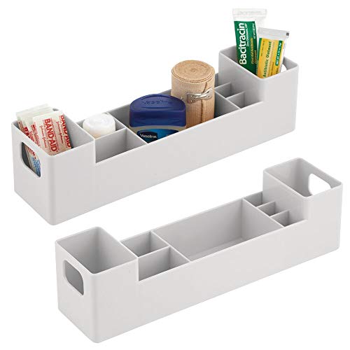 mDesign Juego de 2 cajas clasificadoras con asas para baño – Caja...
