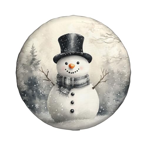 Image of Christmas Snowman Spare Tire Cover Winter Weatherproof Universal Wheel Protectors Christmas New Year Wheel Covers for Rv Camper Travel Trailer SUV Truck 16 Inch Holiday Xmas Decor