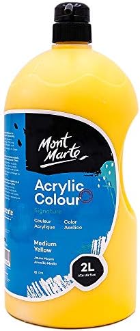 Mont Marte Discovery School Acrylic, Black, 1/2 Gallon (2 Liter). Ideal for Students and Artists. Excellent Coverage and Fast Drying. Pump Lid Included.