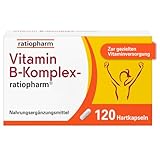Vitamin B-Komplex-ratiopharm® Hartkapseln: Kombipräparat mit allen 8 B-Vitaminen. Für Energie* und Vitalität**, 120 Kapseln