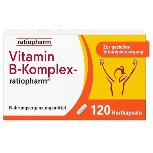 Vitamin B-Komplex-ratiopharm® Hartkapseln: Kombipräparat mit allen 8 B-Vitaminen. Für Energie* und Vitalität**, 120 Kapseln für 23,92 EUR bei amazon.de Bild: Vitamin B-Komplex-ratiopharm® Hartkapseln: Kombipräparat mit allen 8 B-Vitaminen. Für Energie* und Vitalität**, 120 Kapseln für 23,92 EUR bei amazon.de