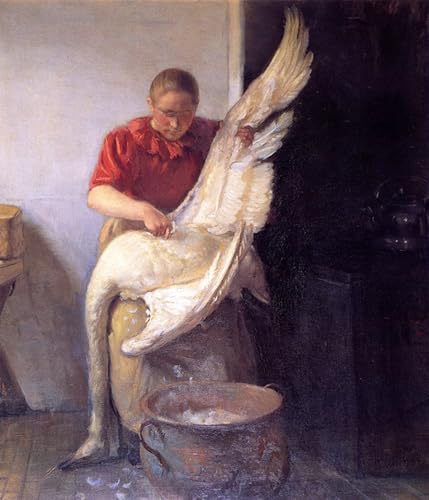 Tableaux Toile pour la Décoration Murale du salon avec l'œuvre Jeune fille au cygne 60x90