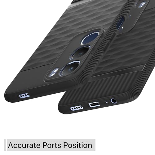 Image of Pikkme Back Cover for Vivo Y19s / Vivo Y29 5G Camera Protection 3D Hexa Cube Design Silicone Protective Bumper Case (Black)