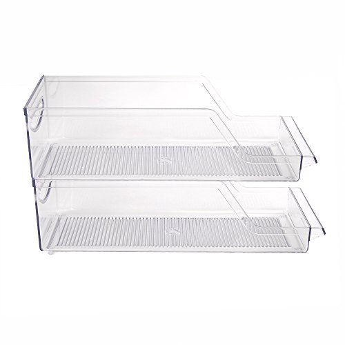 Mind Reader Pop/Soda Can Dispenser Storage Organizer Bin For Kitchen Pantry, Countertops, Cabinets, Refrigerator 2 Pack , Clear #TOP7