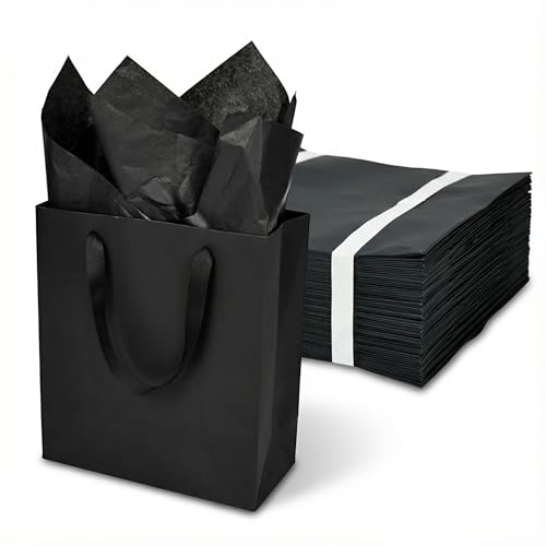Sacs cadeaux noirs Papertide lot de 30 pièces grand format pour boutiques et fêtes