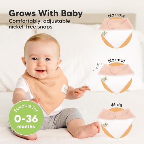 Image of KeaBabies 8pk Organic Baby Bandana Bibs for Drooling Teething (Dew /Quin)