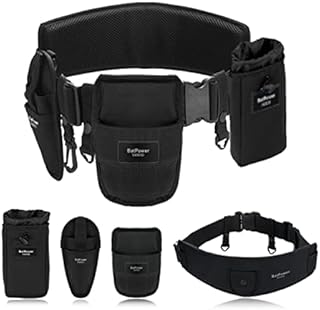 BatPower Fishing Belt Set Fishing Rod Belt Compatible for Daiwa Shimano Banax Miya Reel Battery Pouch Pliers Fishing Rod Support Waist Holder Fishing Adjustable Fishing Rod Stand Up Waist Pole Holder