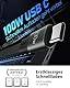 CAFELE Dual-USB-C 6 in 1 Multi Ladekabel,100W PD3.1/QC5.0 Schnellladung Ladekabel Einziehbar,[100W+10W+L27W] USB A/C auf 3 in 1 Schnellladekabel,für 16 15 14 13 12,Galaxy S25,Pad MaBook Pro Air-110CM