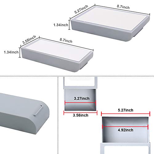 Desk Drawer Attachment, 2 Pack Pencil Organizer, Hidden Desk Organizer, Under Desk Organizer Adhesive, Pen Holder, Desk Accessories & Workspace Organizers, Pen Drawers, Drawer Tray Storage Desktop