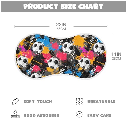 xigua Soccer Balls Muslin Baby Burp Cloths Set of 4, Super Soft & Absorbent Burping Rags, Cotton Burp Clothes Shower Gift for Newborn, Baby Girls and Boys4