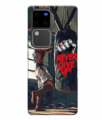 Image of Never Give Up Motivation Quotes Printed Hard Back Case Cover & Compatible for Vivo V30 Pro 5G | V2319 (Multicolor) - D1809