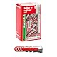 Fischer 537641 Duopower Dübel, Grau/Rot, 8 x 40 mm, 100 Stück