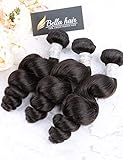 Bella Hair One Donor Human Hair Weave Bundles Loose Wave Virgin Human Hair Extensions 3 Bundles 12'12'12'