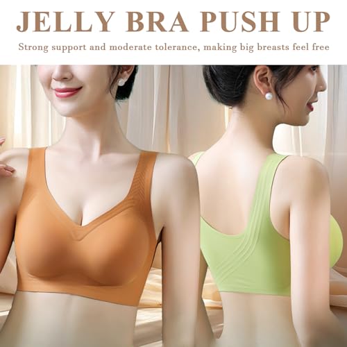 Jelly Bra, Lifting Wire-Free Jelly Bra, Plus Size Cooling Full Coverage Minimizer Bra for WomenSteppers2