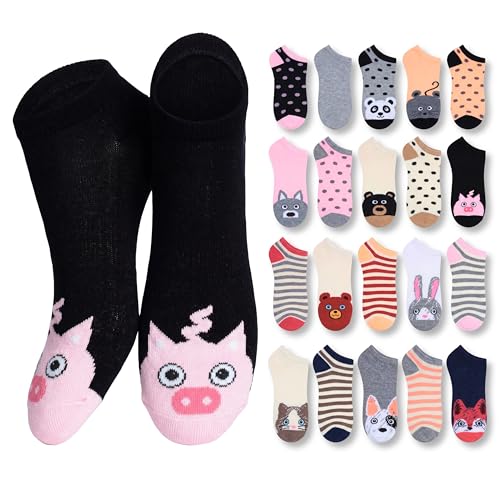 Image of Tipi Toe Women's 20 Pack Colorful Low Cut Socks - Lightweight, Breathable Design for All-Day Comfort Sizes 9-11 /10-13