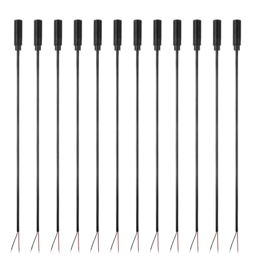 Bruislard 3.5mm Female Jack, 10-Pack 3.5mm 1/8' Female Jack to Speaker Wire Bare Wire Pigtail, TS...