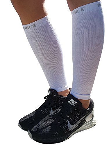 BeVisible Sports Calf Compression Sleeve - Leg Compression Socks For Men and Women | Calf Sleeves for Shin Splints Running Cycling Football Travel Nursing Maternity Varicose Veins Calf Pain Relief & Recovery