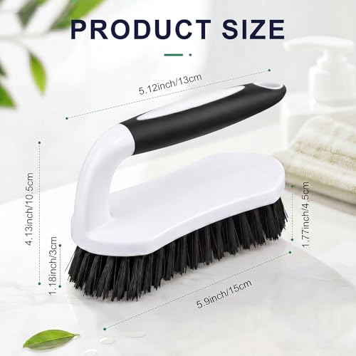 Image of Lallisa 12 Pcs Scrub Brush Bulk for Cleaning with Handle, Black