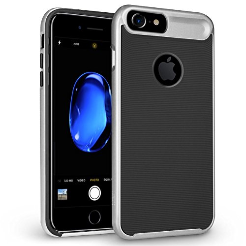 iPhone 7 Case, Orzly AirFrame for iPhone 7 – Lightweight & Slim-Fit Protective Bumper Frame & Case for iPhone 7 -Silver on Black