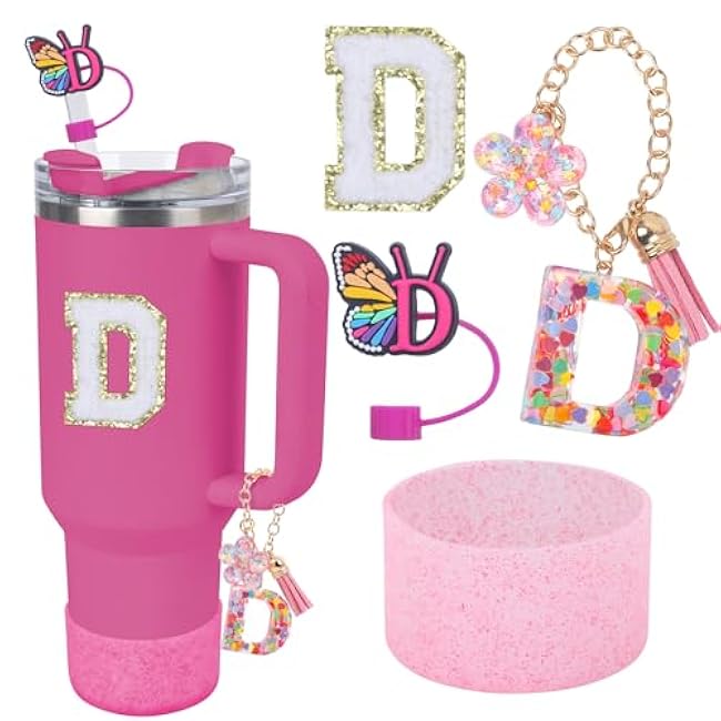 Use for Stanley Cup Accessories Charms 40oz 30oz,Compatible with Stanley Cup Letter Charms for Handle Silicone Boot,Straw Cover Topper & Sticker