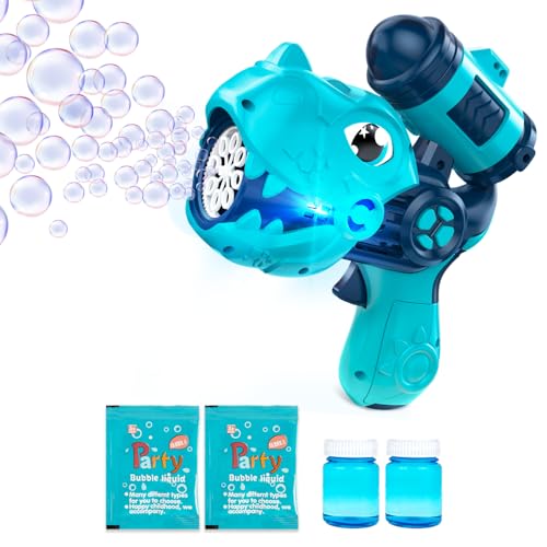 Image of Dinosaur Toys Gifts for Boys Girls Age 1 2 3 4 5 6 +, Outside Dinosaur Bubble Machine Gun for Kids with Lights, Birthday Toys Gifts for Toddlers Above 1 Years Old