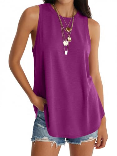 Image of UNCLECAT Womens Oversized Long Tank Tops Summer Sleeveless Tunic Tops
