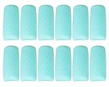 Mini Skater 12pcs Silicone Travel Bottle Cover Reusable Elastic Sleeve Fit Standard Toiletry Container Stretching Bottle Lid Cap for Luggage Bag Suitcase Prevent Leakage Solution (Light Blue)