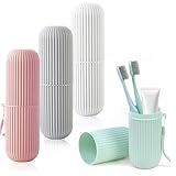Lot de 4 Étuis à Brosses à Dents de Voyage | Boîtier Portable avec Compartiment...
