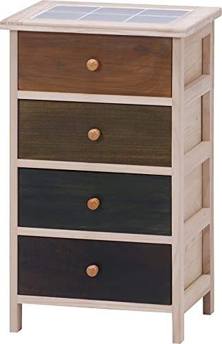 不二貿易 桐製 マルチカラフル ４段