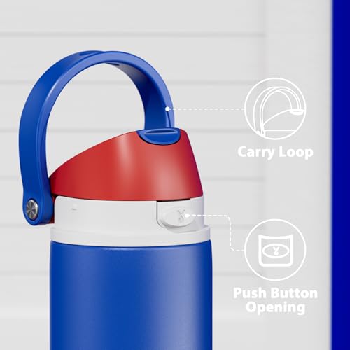 Image of 24 oz Insulated Water Bottle for Men: Meoky Stainless Steel Water Bottle with 2-in-1 Straw and Spout Lid - Leak Proof, Cold for 24 Hours, Fits in Car Cup Holder, BPA-Free for Sports Travel, Navy Blue