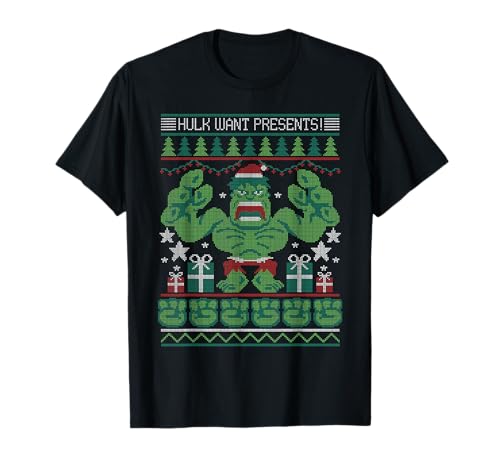 Marvel Hulk Wants Presents Holiday Sweater, Langarm, T-Shirt