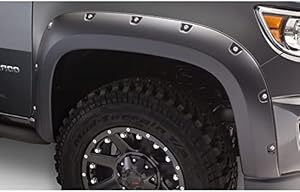 Bushwacker Pocket/Rivet Style Front Fender Flares | 2-Piece Set, Black, Smooth Finish | 40137-02 | Fits 2015-2022 Chevrolet Colorado (Excludes ZR2 Models)