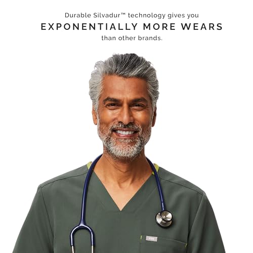 Image of FIGS Chisec Scrub Top for Men - 3 Pockets, Tailored Fit, Squared V-Neck, 4-Way Stretch, Moisture-Wicking
