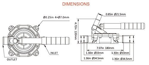 Seaflo 720Gph Manual Diaphragm Hand Bilge Pump For Water Transfer (Aluminum Handle) #TOP4