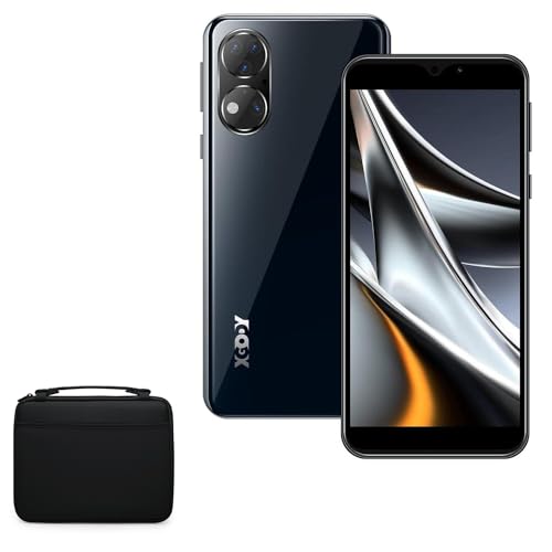 BoxWave Case Compatible with Xgody X15 - Hard Shell Briefcase, Slim Messenger Bag Briefcase Cover Side Pockets - Jet Black