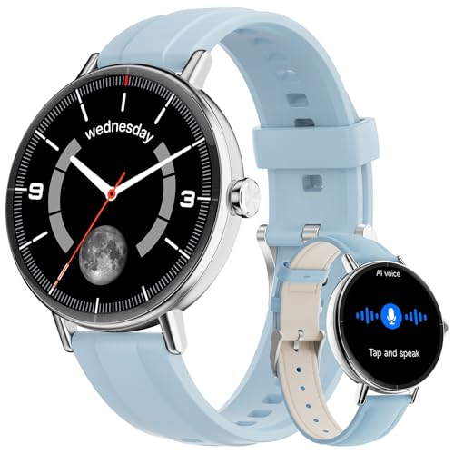 Image of Smart Watches for Men Women,Smartwatch for iPhone /Samsung /Android,(Answer /Make Call),1.57 inch HD 43mm Fitness Tracker with Heart Rate /SpO2 /Sleep Monitor,IP68 Waterproof,110+ Sport Mode,with 2 Bands
