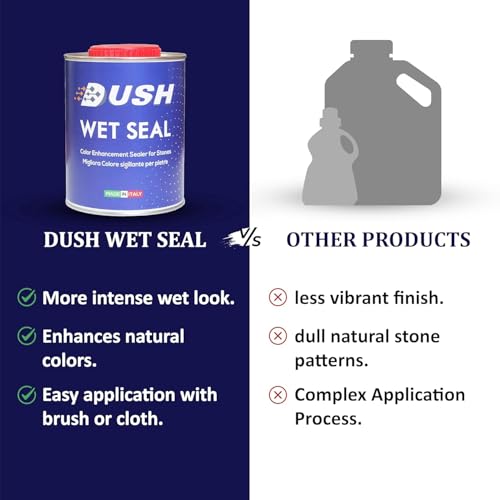 Image of DUSH Wet Look Stone Colour Enhancer Sealer for Marble, Granite & Natural Stone, Crystal, 1 Litre (250 ml)