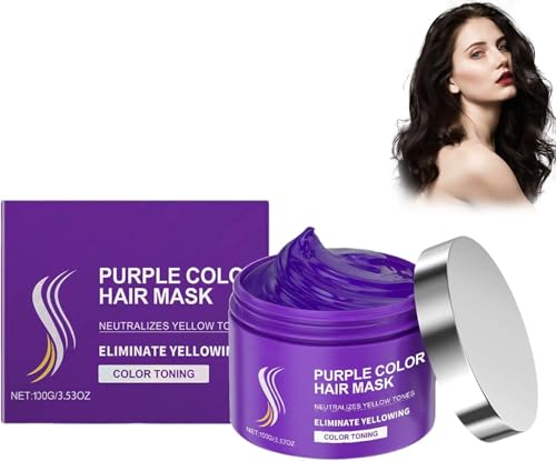 Mascarilla Capilar de Colágeno Morado, Acondicionamiento Profundo, Tratamiento Hidratante Suave, Repara Cabello Dañado, Mascarilla Capilar para Cabello Dañado