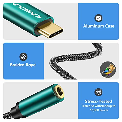 Image of Kinsound USB C to 3.5 mm Jack Audio Connector (Green)