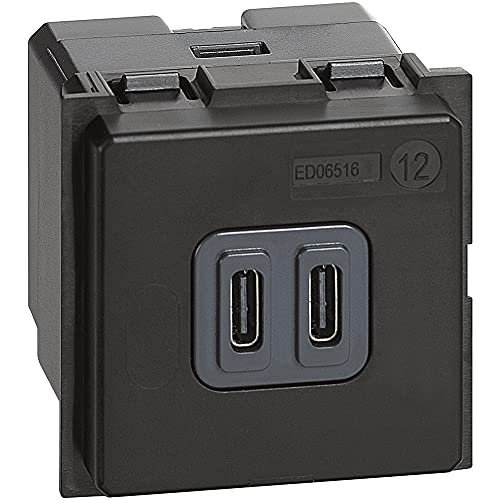 Chargeur USB TYPE C 5VDC pour prise murale double module K4286C2 - 2