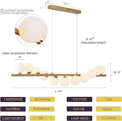 Lámpara de araña moderna de cristal G9 con diseño nórdico para comedor 4