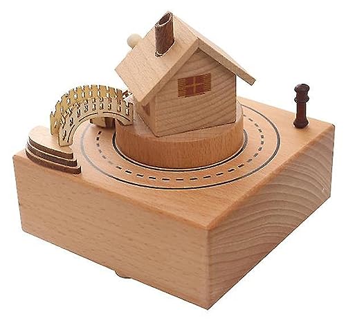 Image of AUGEN Exclusive Music Box Musical Boxes Carousel Children's Boutique Wooden Men and Women Birthday Creative Christmas Valentine's Day Gift Home Decoration (6057-A1)