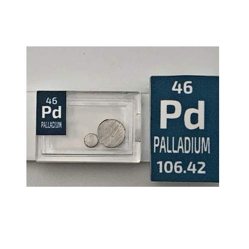 Set di campioni a forma di piccoli dischi, 0,1 g, oro, argento, platino e palladio