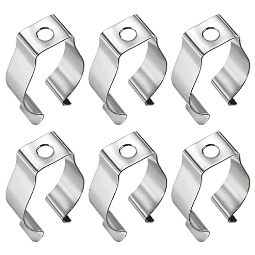 QUARKZMAN T8 LED Tubo Clip x 10pz U Clip Supporto Staffa Montaggio Accessori per Fissaggio Leggero Tubi, [Argento, Nichelato]