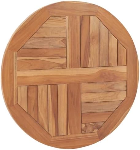 3. Bild von vidaXL Teak Massiv Tischplatte Massivholzplatte Holzplatte Ersatztischplatte Holz Platte für Esstisch Esszimmertisch Rund 2,5cm 60cm Ø 60 cm