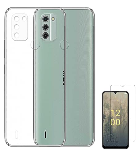 Image of Transparent Soft Silicone TPU Flexible Back Cover Compatible with Nokia C31 and Screen Guard