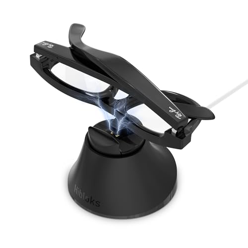 Charging Station Compatible with Ray-Ban Meta Wayfarer/Skyler (RW4006/RW4008/RW4010), Magnetic Charger Dock Stand with Fast Charging & LED Indicator for Smart Glasses & Glasses Case