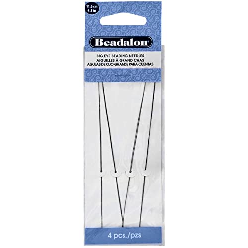 12 Packs: 4 Ct. (48 Total) Beadalon® 4.5”; Big Eye Beading Needles #TOP19