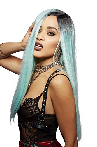 Smiffys Official Manic Panic® Sea Nymph™ Super Vixen™ Wig, Long Straight Wig - Image 4